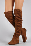 Suede Slouchy Thigh High Flat Boot