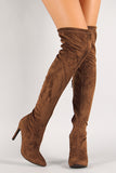 Faux Suede Stiletto Thigh High Boot