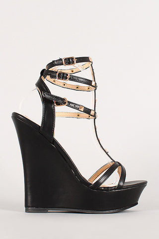 Liliana Studded Strappy Open Toe Wedge