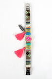Neon Tribal Embroidered Bracelet