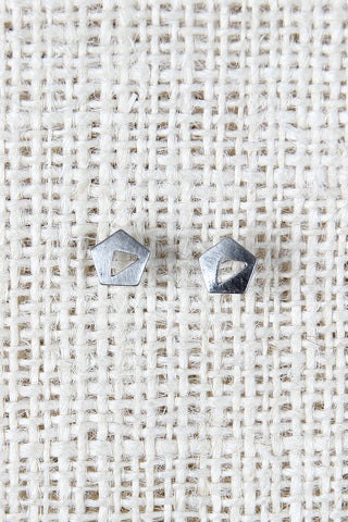 Cutout Pentagon Stud Earrings