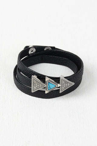 Aztec Triple Triangle Wrap Bracelet