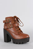 Bamboo Combat Lug Sole Ankle Boots