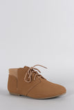 Bamboo Elastic Cuff Lace Up Oxford Booties