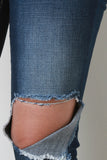 Dark Denim Cut Out Knee Jeans