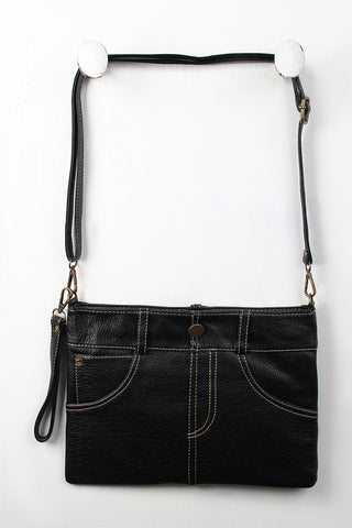 Vegan Leather Skirt Clutch Bag