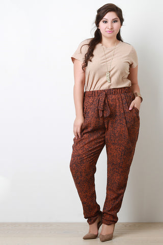 Relaxed Fit Patterned Pants