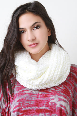 Loose Knit Double Layer Neck Warmer Scarf