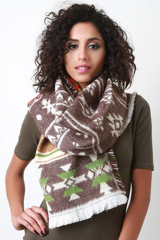 Multicolor Tribal Knit Scarf