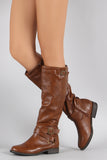 Bamboo Buckled Riding Knee High Boots