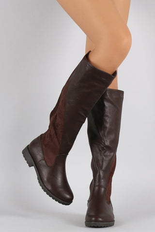 Bamboo Elasticized Panel Riding Knee High Boots