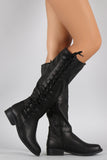 Bamboo Corset Lace Up Riding Knee High Boots