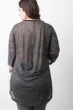 Back Contrast Loose Knit Dolman Sleeves High Low Top