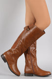 Bamboo Buckled Elastic Gore Riding Knee High Boots