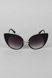 Pointy Defined Round Cat Eye Sunglasses