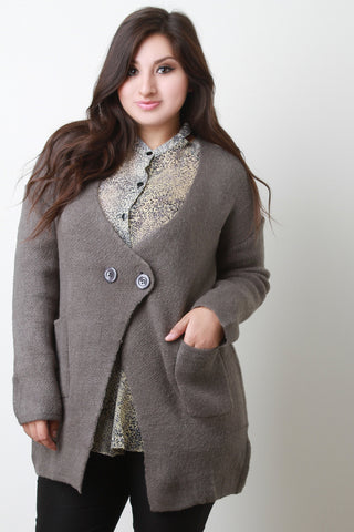 Thick Knit Two Button Coat