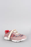 Bamboo Aztec Neon Glitter Lace Up Sneaker