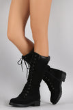 Bamboo Combat Lace Up Knee High Boots