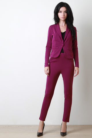 Crepe Tapered Suit Pants