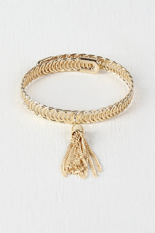 Stacked Ring Closed Bangle Chain Bracelet