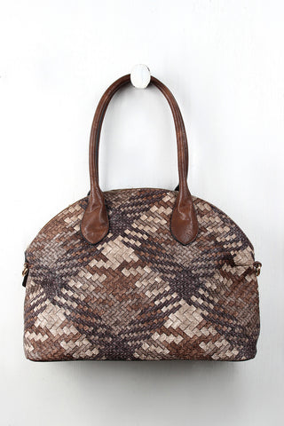 Muted Multicolor Woven Dome Bag