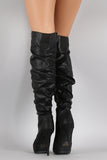Almond Toe Slouchy Shaft Over-The-Knee Boots