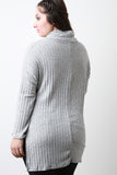 Cowl Neck Long Sleeves High Low Sweater Top