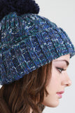 Fold Up Pom Knitted Beanie
