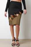 Clawed Twisted Front Midi Skirt