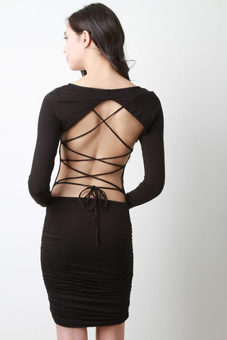 Backless Corset Lace Up Bodycon Dress