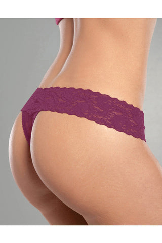 Wide Waistband Lace Thong