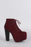 Speed Limit 98 Suede Lace Up Platform Booties