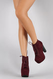 Speed Limit 98 Suede Lace Up Platform Booties