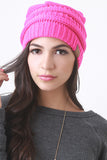 Solid Ridged Knit Beanie