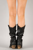 Wild-02 Slouchy Western Cowboy Mid Calf Boot