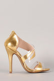 Liliana Metallic Lucite Open Toe Dress Heel