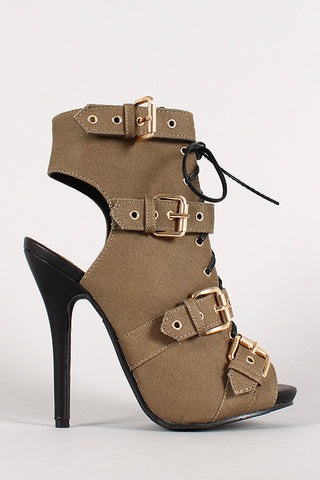 Wild Diva Lounge Strappy Open Toe Heel