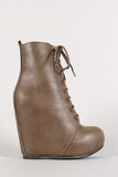 Lace Up Hidden Wedge Bootie