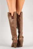 D-Ring Buckle Chunky Heeled Thigh High Boot