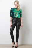 Iridescent Sequin Pullover Top