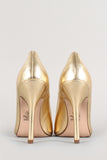 Delicious Metallic Pointy Toe Stiletto Pump