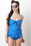 Polka Dot Ruffle Tankini Set