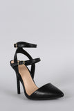 Wild Diva Lounge Double Ankle Strap Pointy Toe Pump