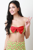 Cherry And Bow Bandeau Bikini Set