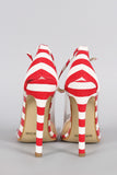 Striped Lucite Pointy Toe Stiletto Pump