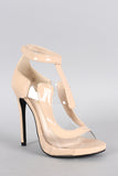 Patent Lucite Cutout Open Toe Heel