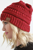 Mottled Ridged Knit Beanie