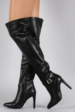 Qupid Pointy Toe Thigh High Stiletto Boot