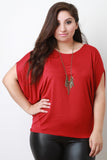 Dolman Short Sleeve Round Neck Top