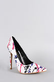 Shoe Republic LA Paint Splatter Pointy Toe Pump